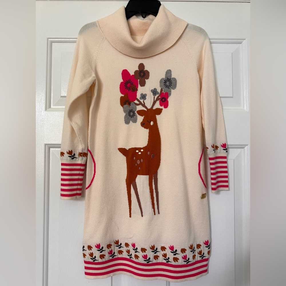 Adorable girls cowl neck sweater dress. Perfect for Christmas!